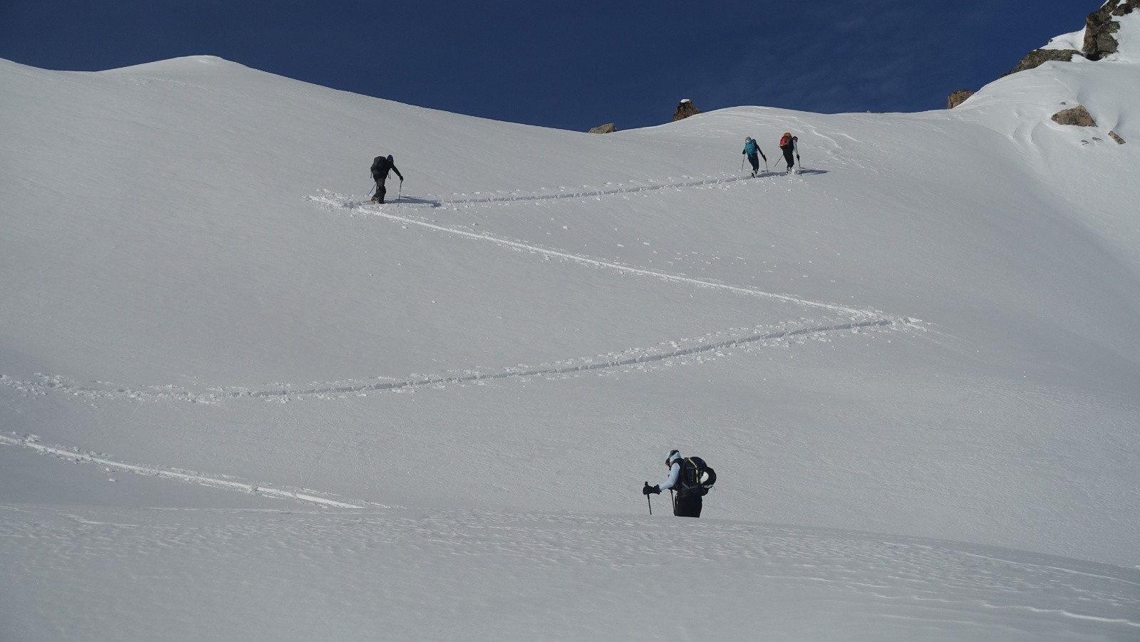 traçage final de Dom vers le col de Montartier