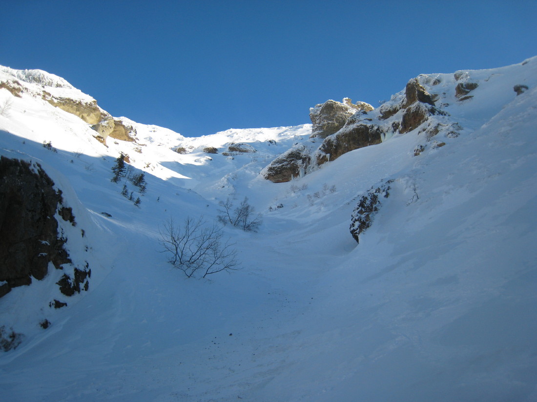 Ravin du Pénitent : Vue vers le haut peu avant la cascade