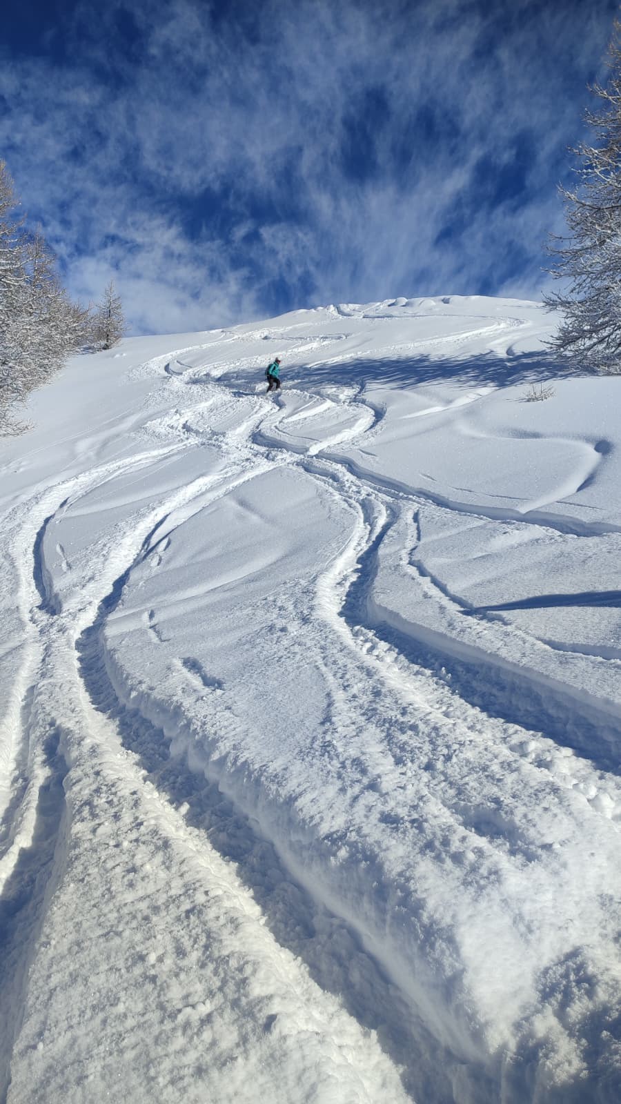 Descente sous le sommet.