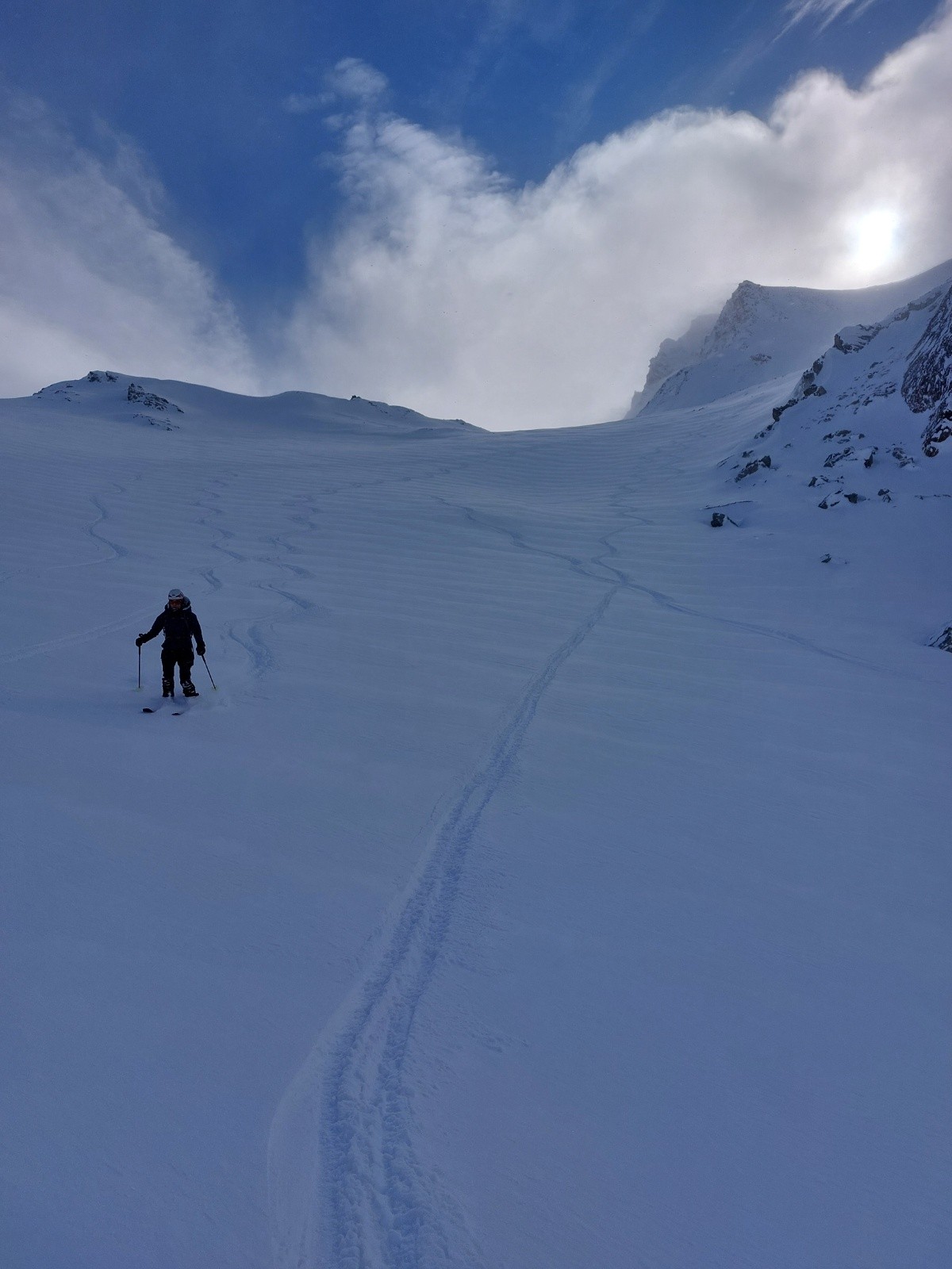 &nbsp;descente sous le col de Marinet