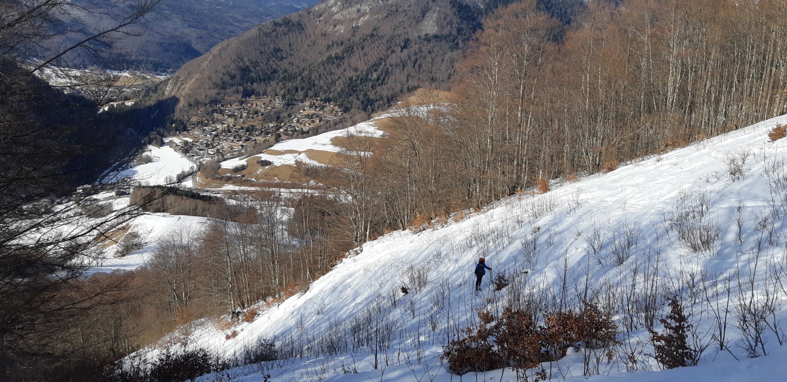 Remontée d'une piste noire 