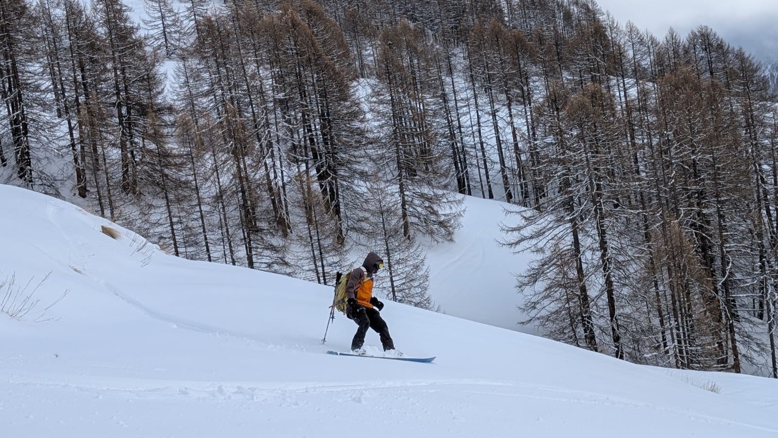 &nbsp;2 ème descente, la neige s'est alourdie