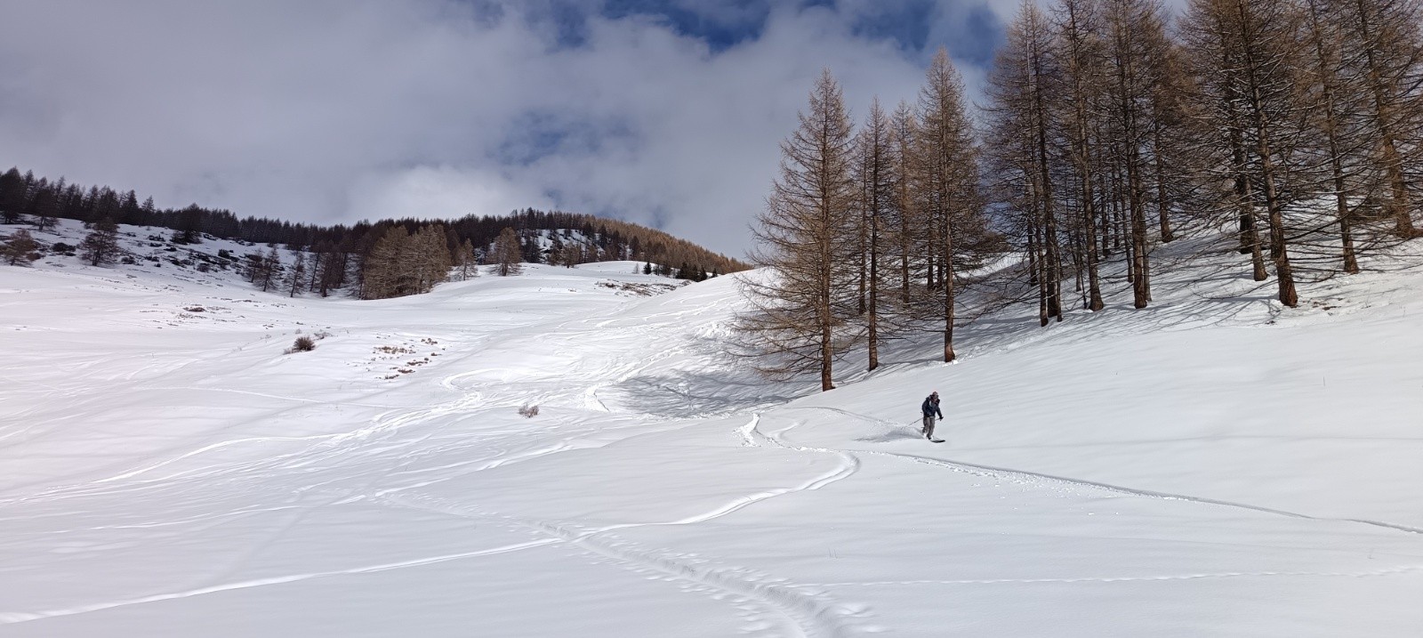 &nbsp;Fin de la descente W juste au dessus de la piste pour rentrer au Roux&nbsp;