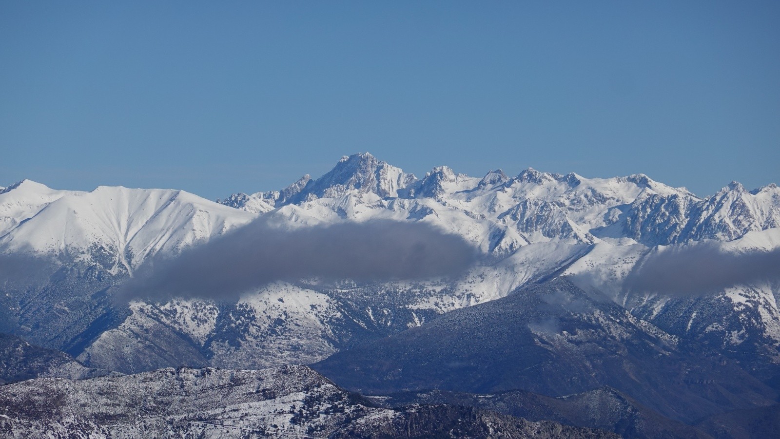 Panorama au téléobjectif de l'Argentera à la Tête de la Ruine