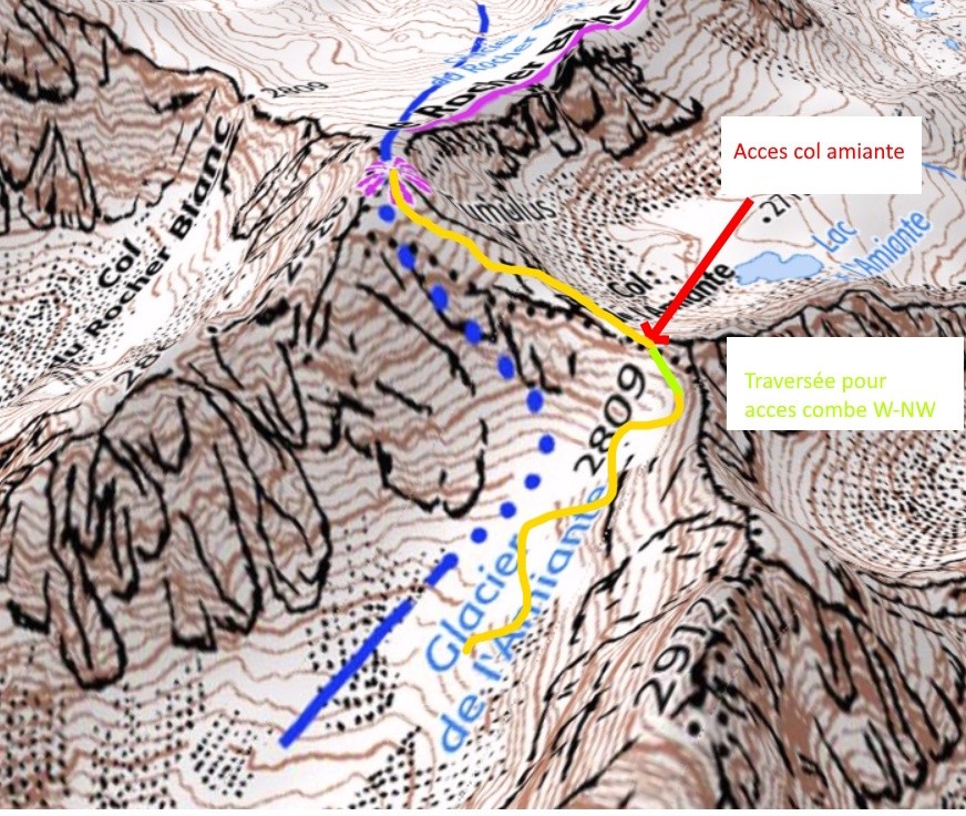 Descente du rocher blanc au col de l'amiante