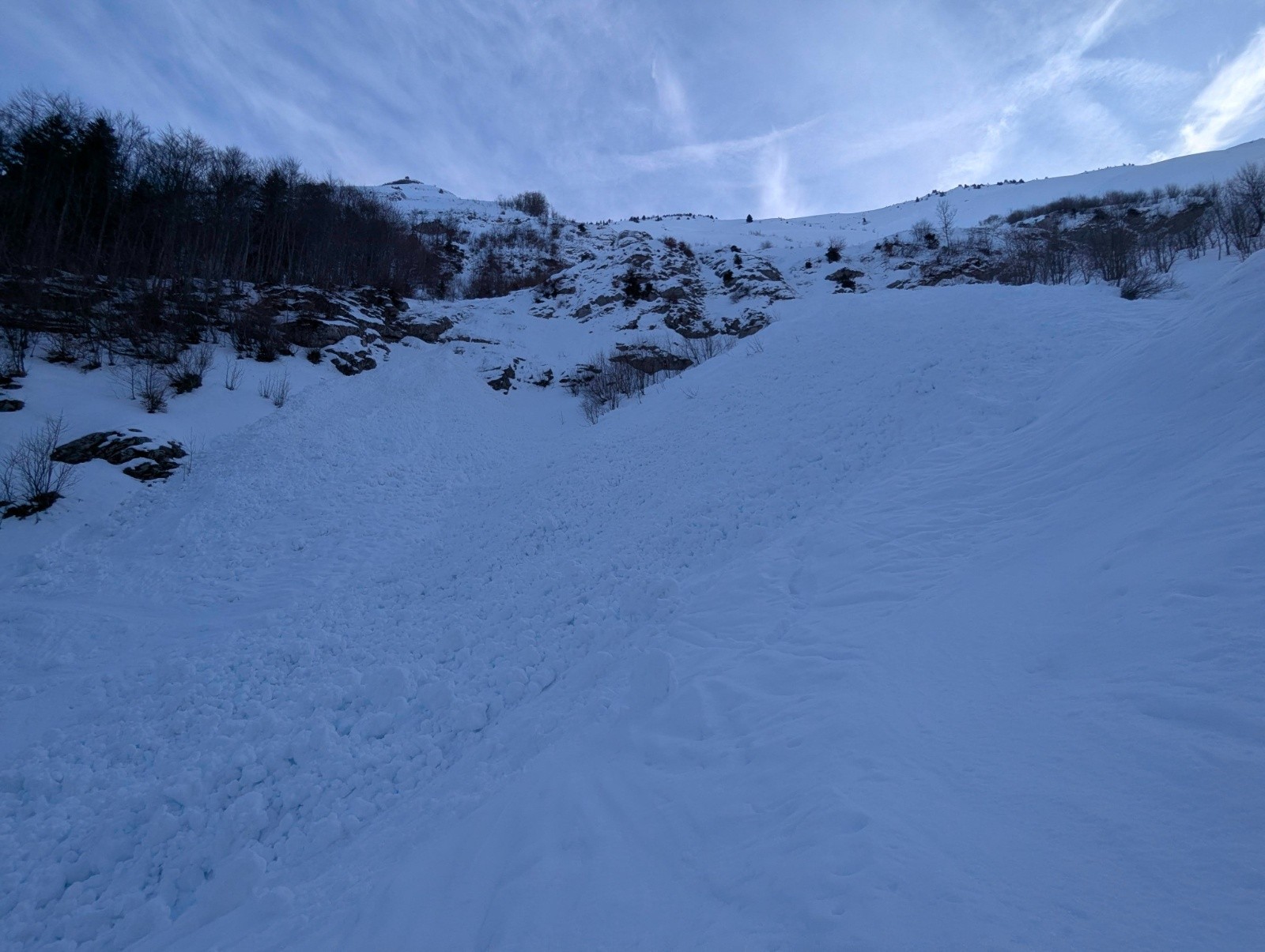 Bonne coulée où on quitte la Lanche pour la longue traversée sur la gauche