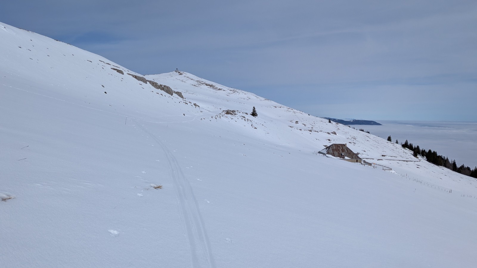Vue sur la partie haute de la descente du Suchet&nbsp;