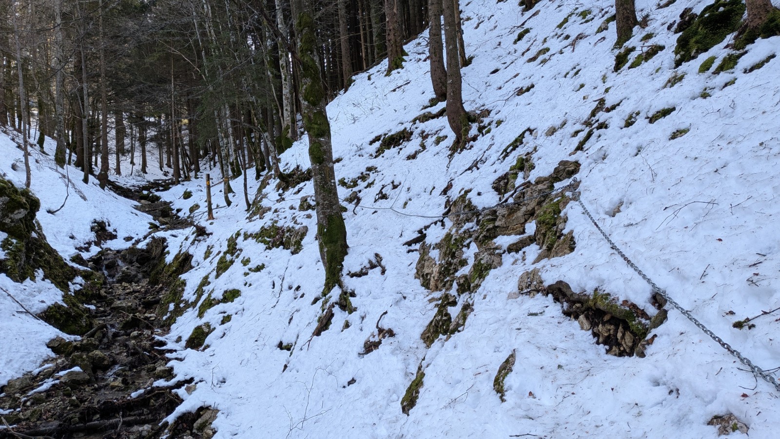 Un passage peu skiable... (sous la Roche Marquée)