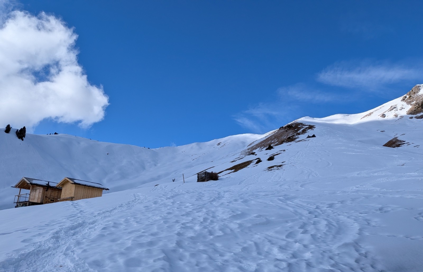 Le haut de la face E à la descente