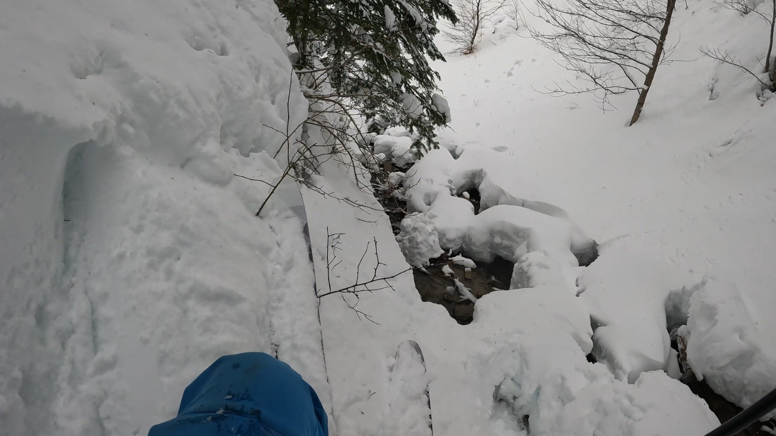 Aucun skieur n'a été mouillé dans cette séquence de traversée un peu scabreuse...&nbsp;