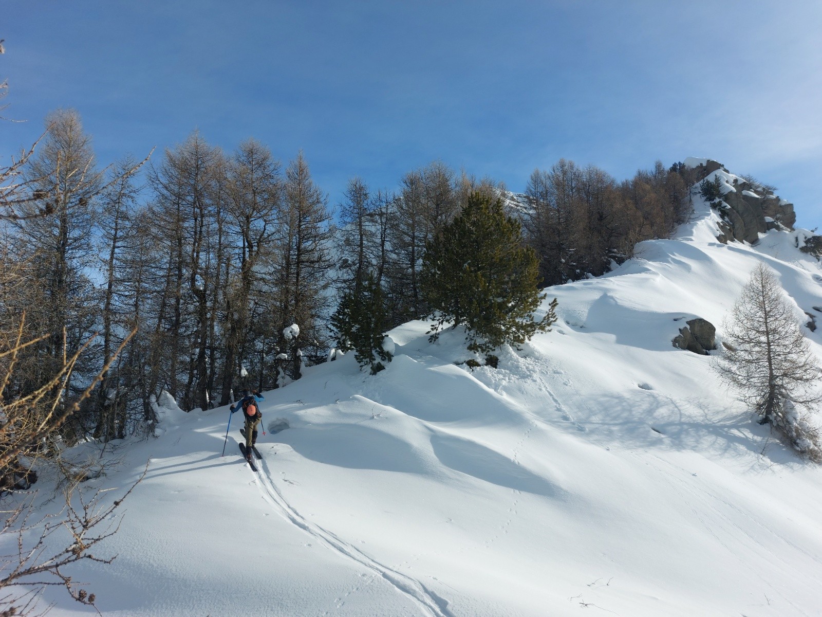 &nbsp;Arète du sommet des Têtes, on trace