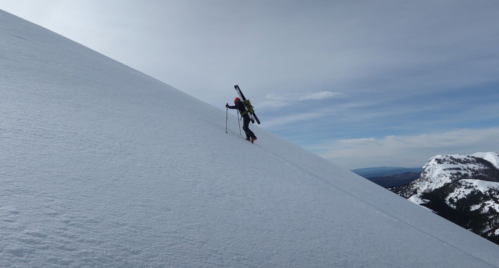Neige dure en versant NW de la Gde Cloche&nbsp;