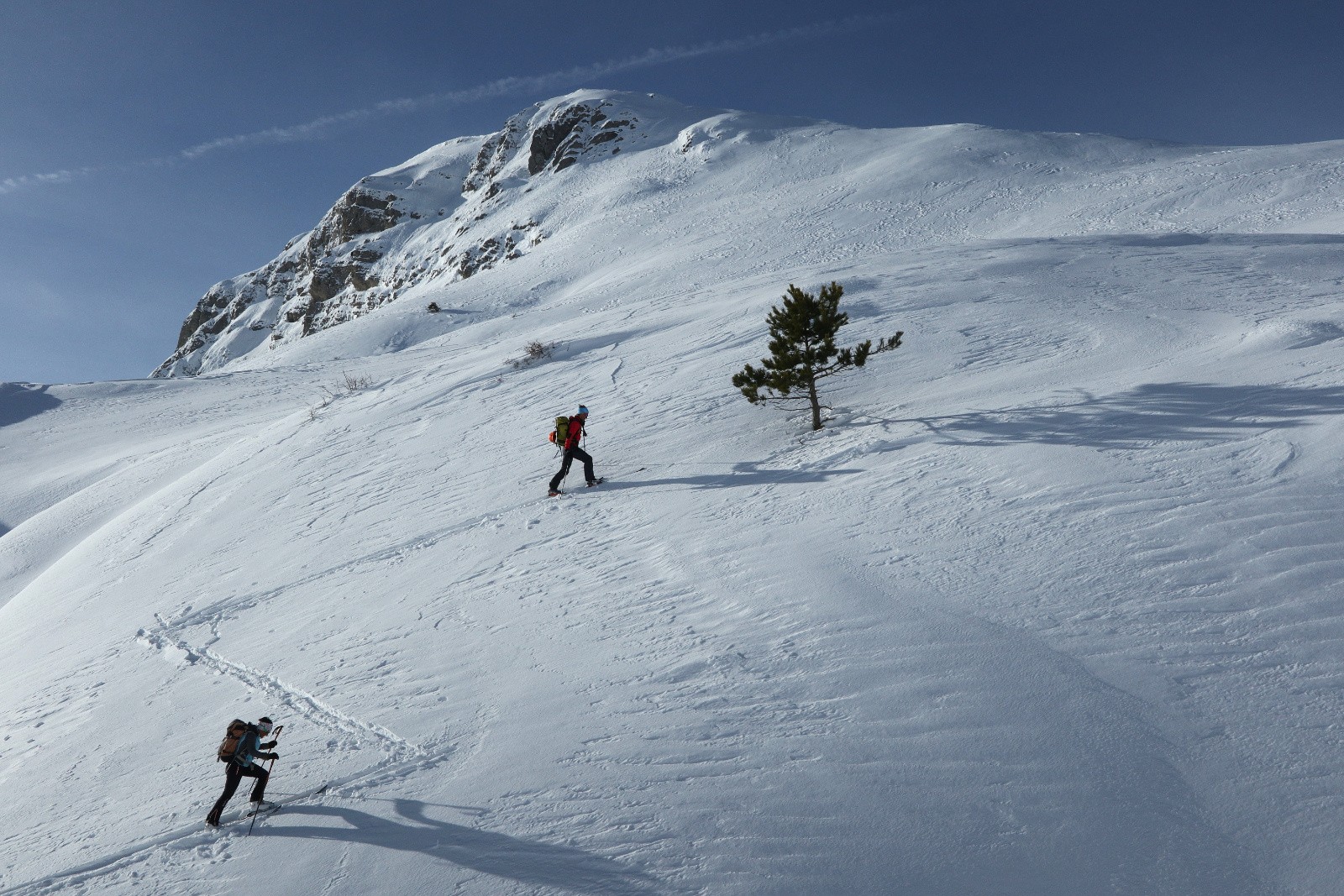 Montée vers l'arête NW de la Pte Cloche&nbsp;