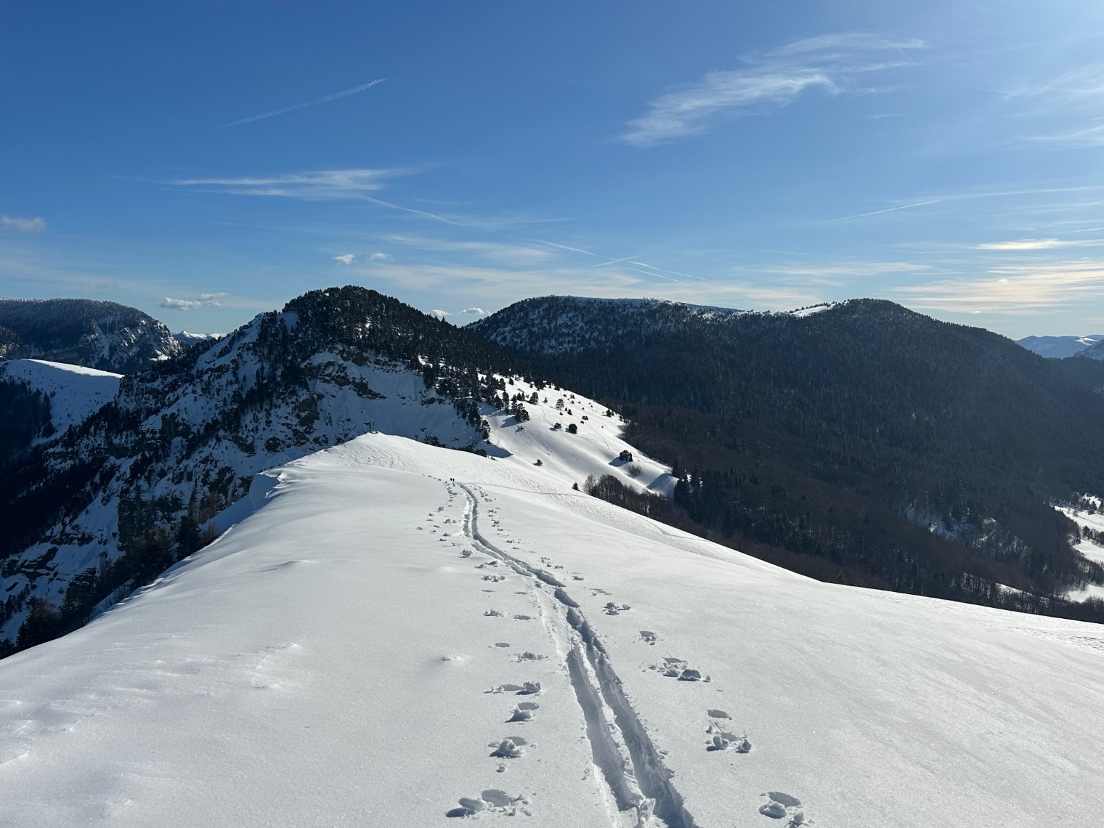 Sur la crête menant à la tête de Praorzel.Au fond, Belle Motte.
