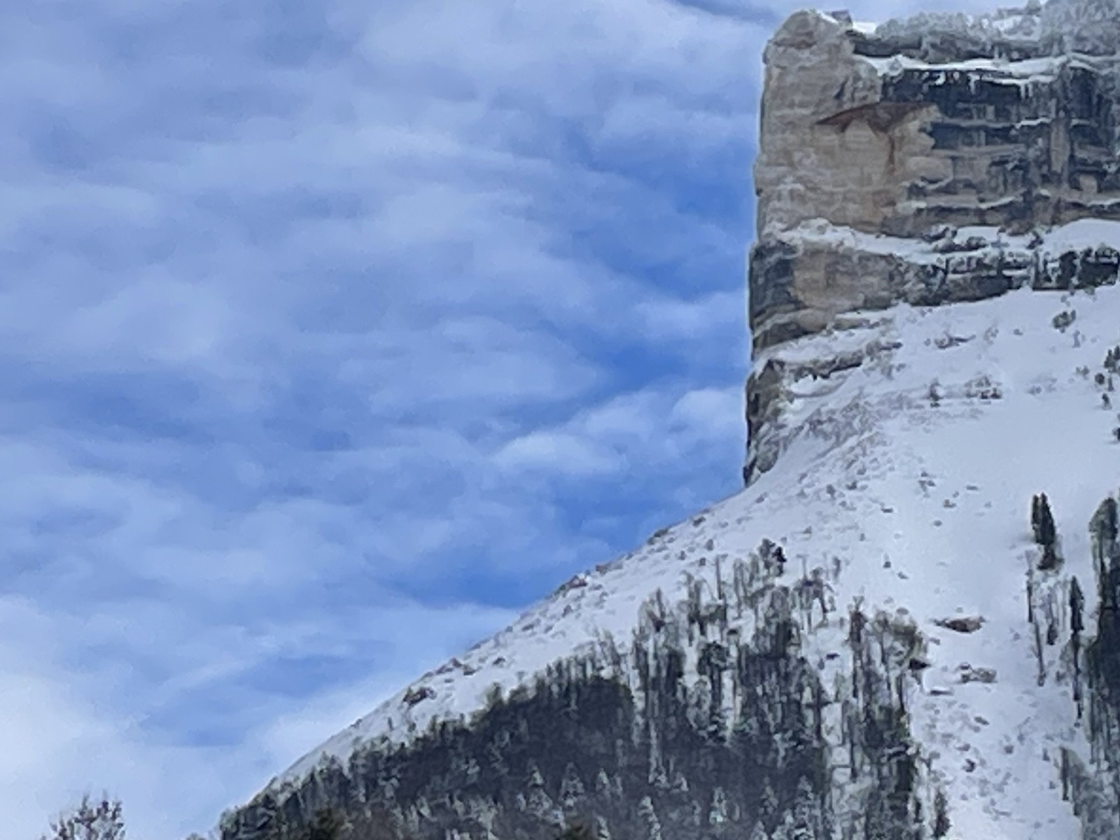 zoom sur le pilier éboulé du Granier&nbsp;
