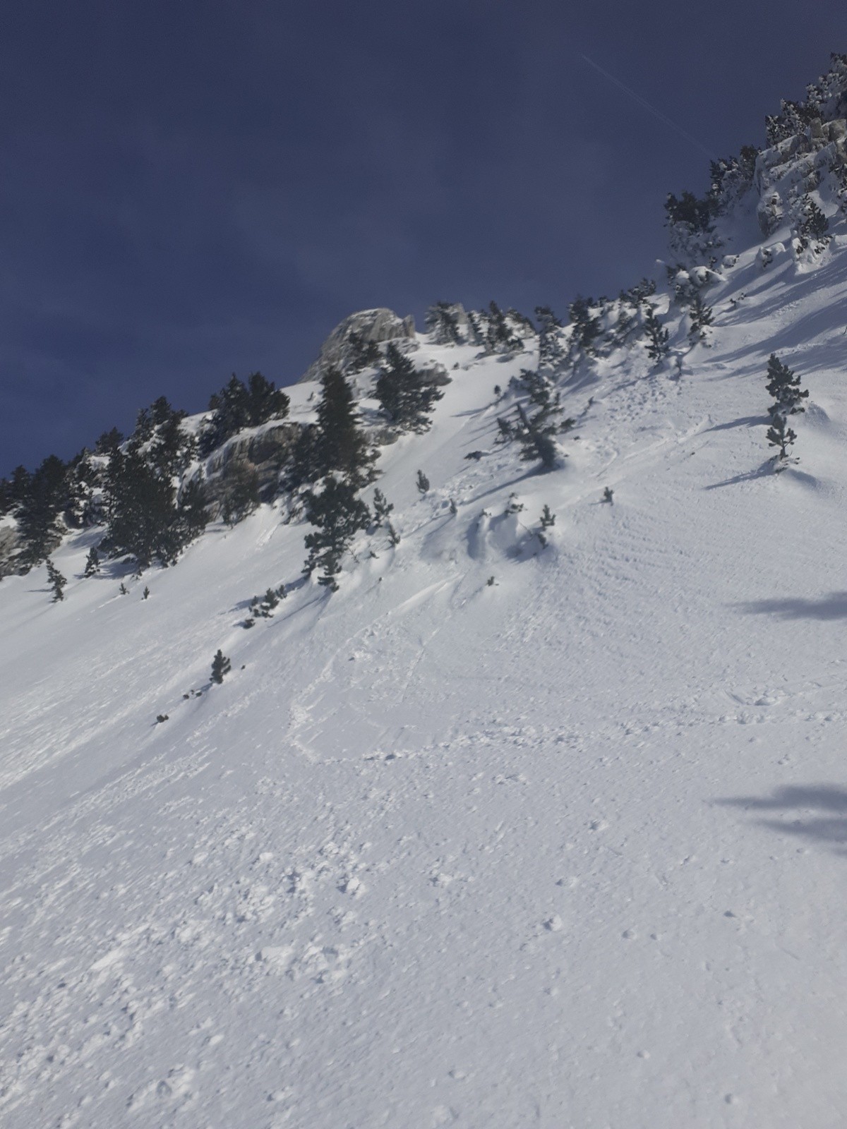 Dans les pentes après la bifurcation avec le Canyon