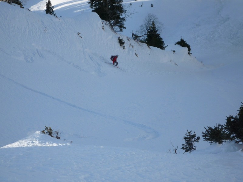 couloir claret : énorme poudre sur la fin