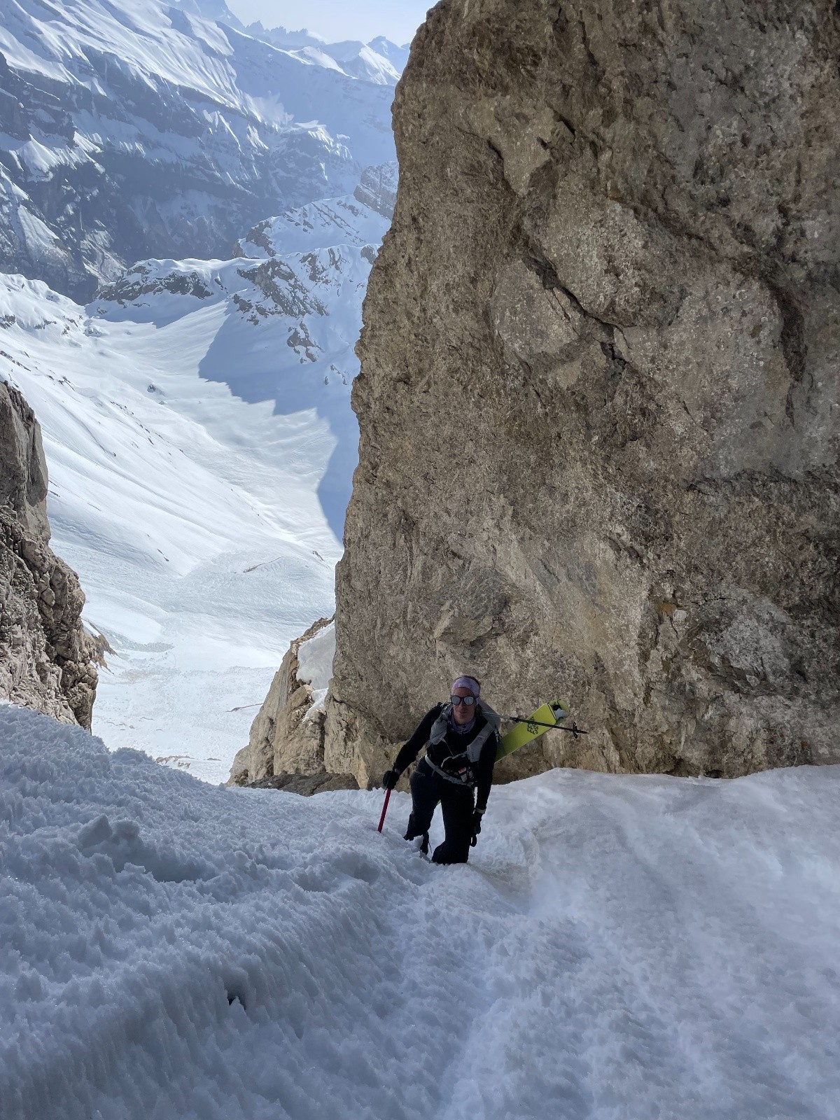 Arrivée en haut du couloir sud de Bourdillon.&nbsp;