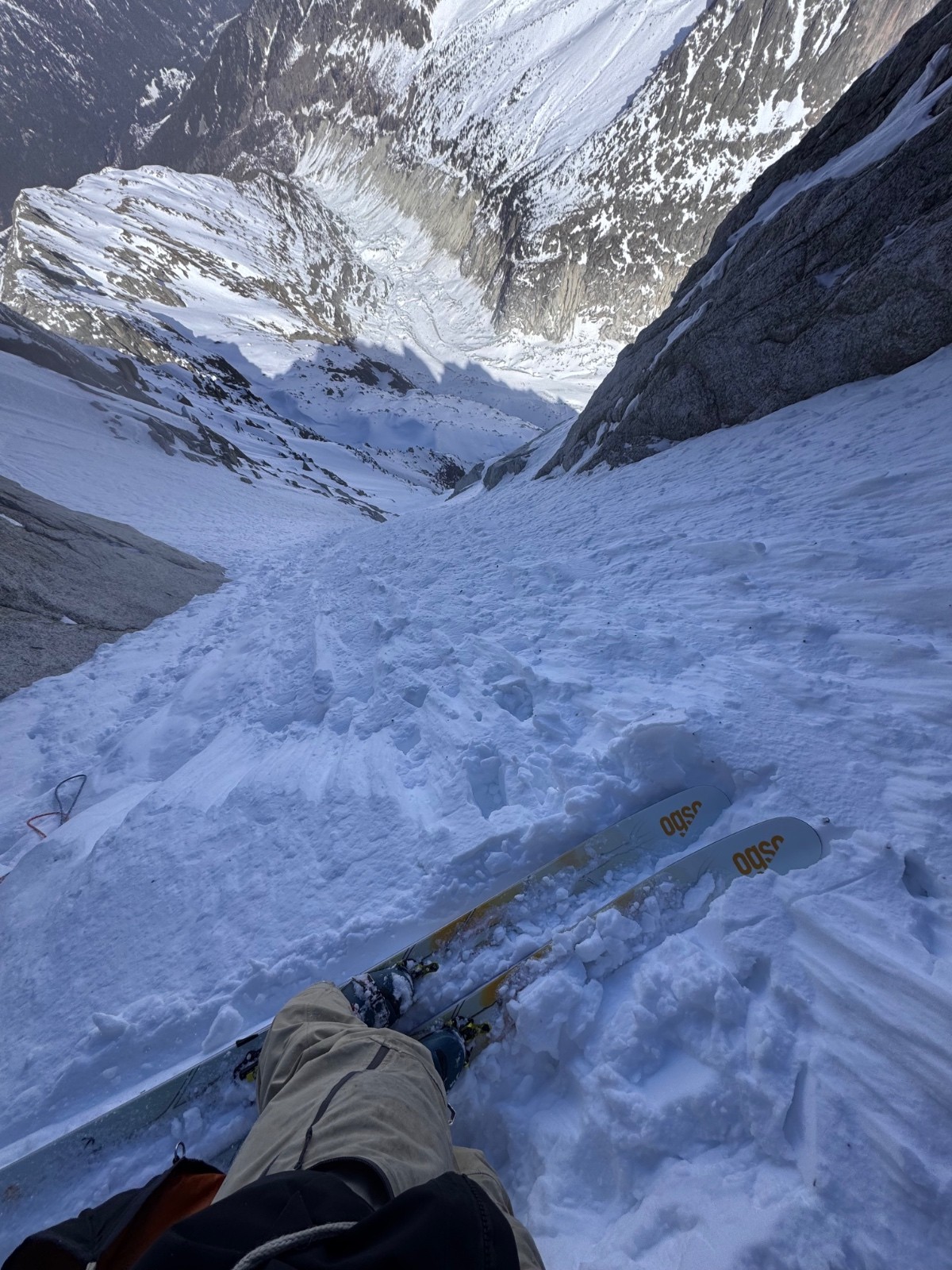En haut de la face au pied des goulottes&nbsp;