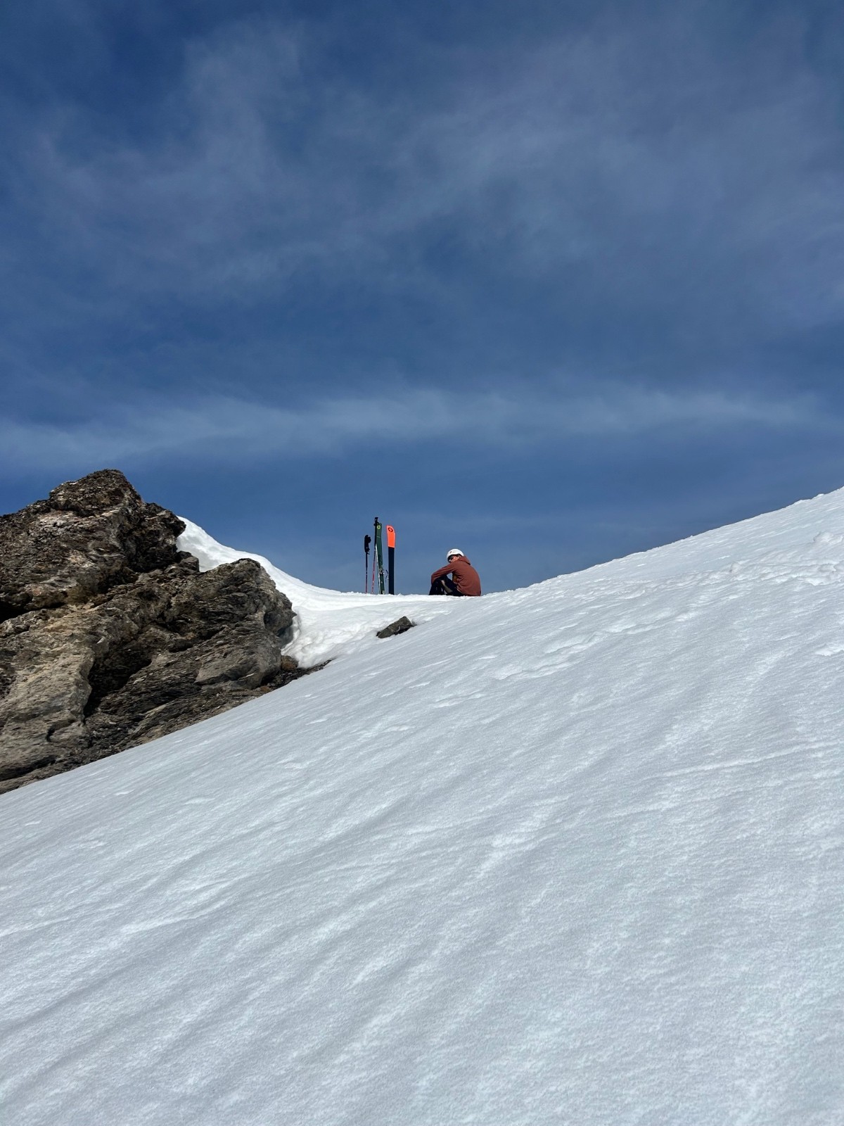 Arnaud au col, entre le couloir de grand Cret et celui de paccaly&nbsp;