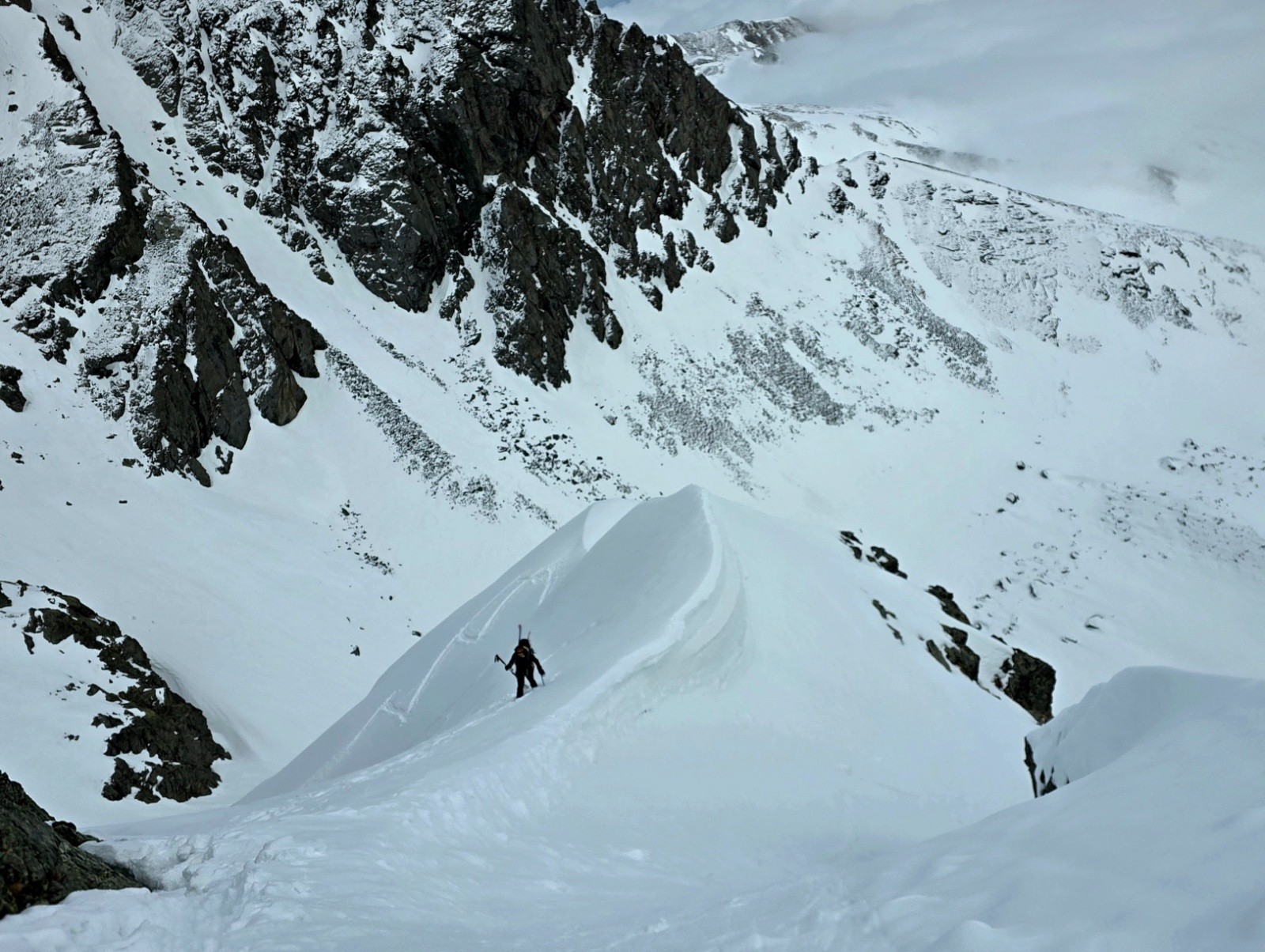 Arête vers le Traversette 2