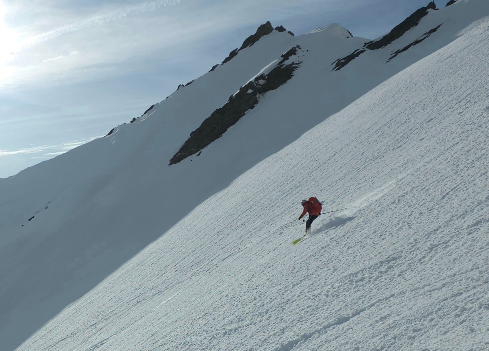 Descente de la pointe de Malacoste en face sud