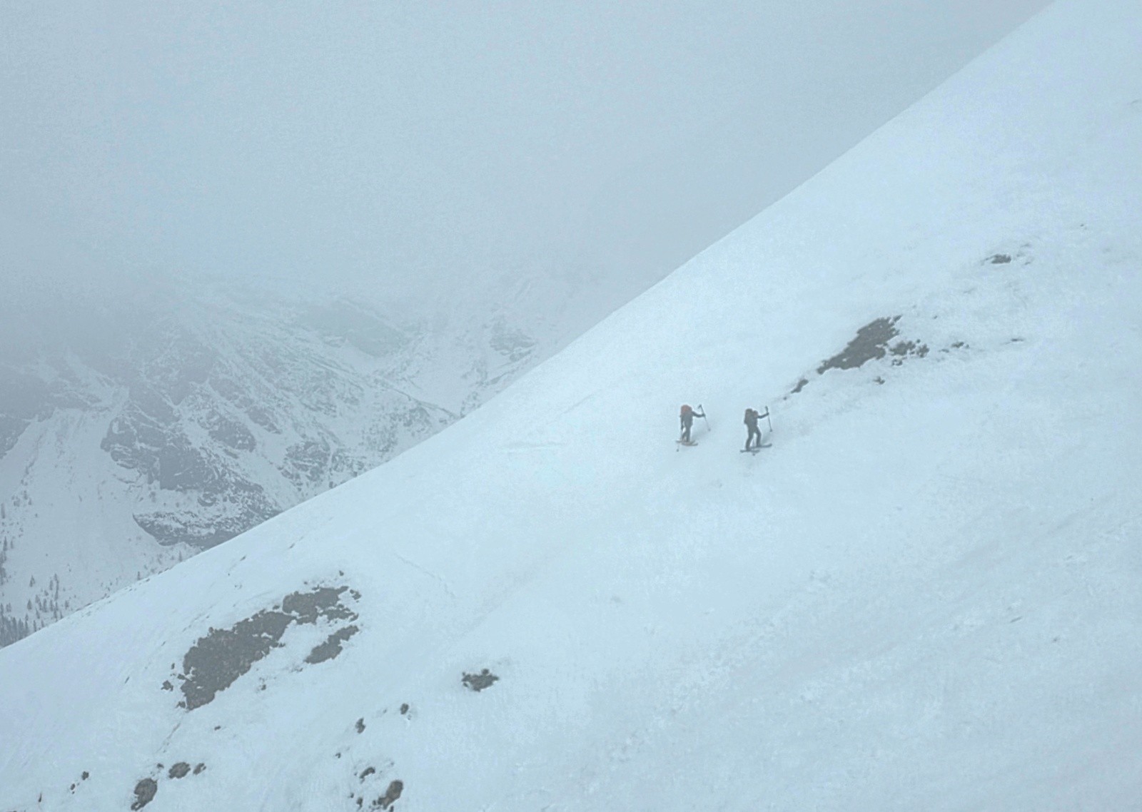 Pente délicate avant le passo di Bondormir