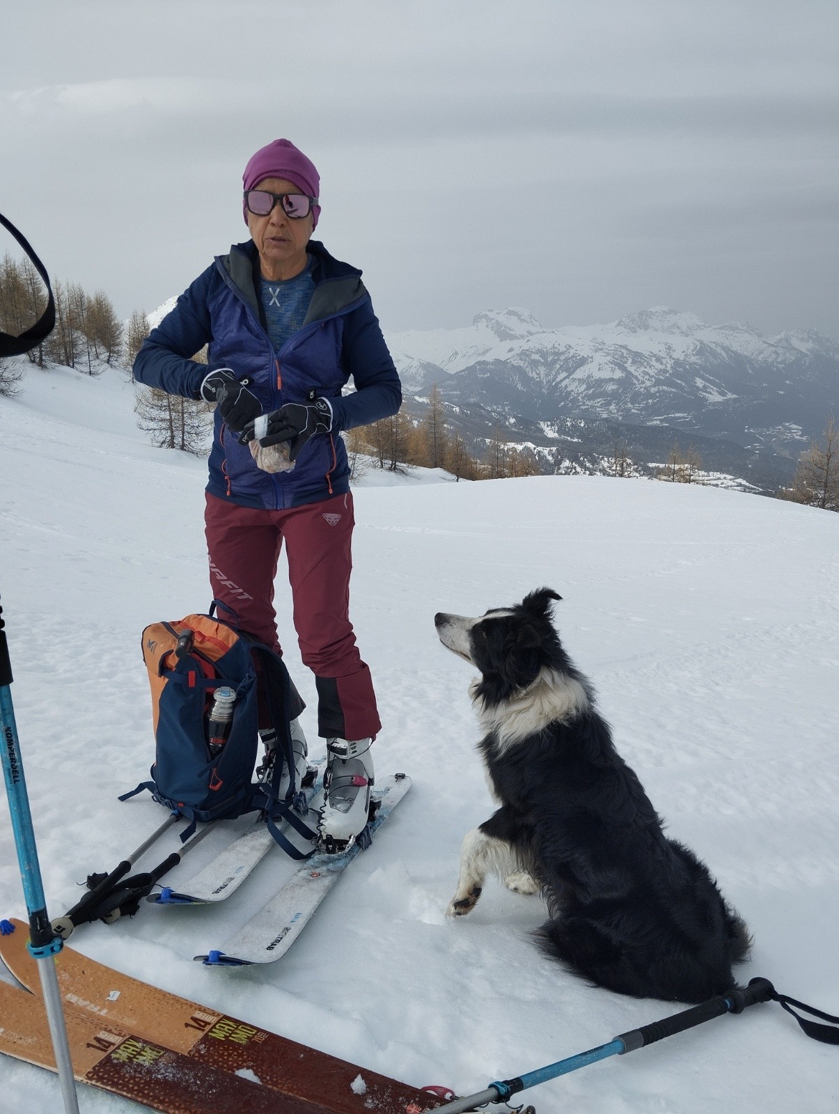 &nbsp;Pause au 2/3 de l'ascension avec notre adorable compagnon du jour !