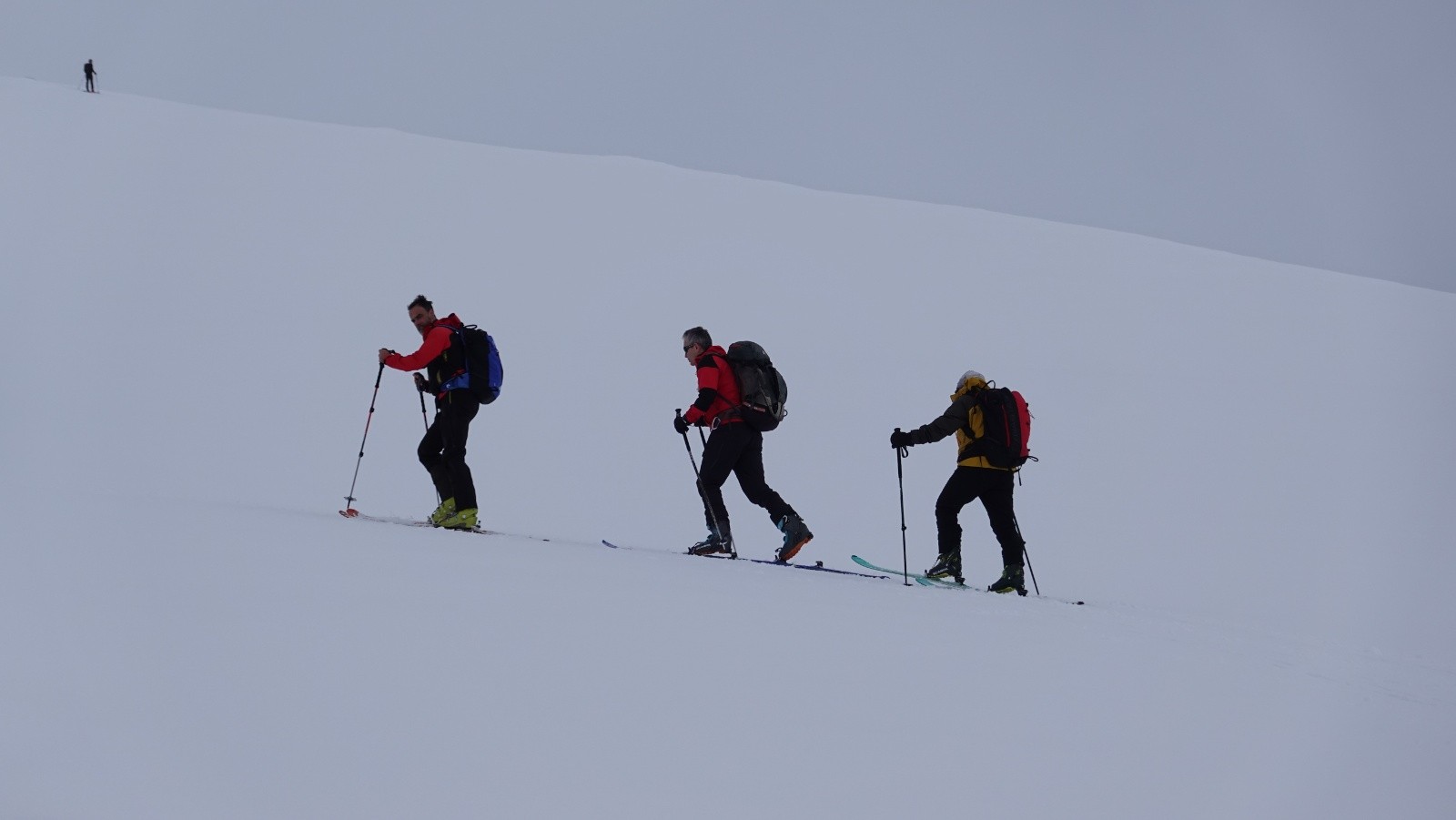 Flavien, Davide et Jean en cours de progression