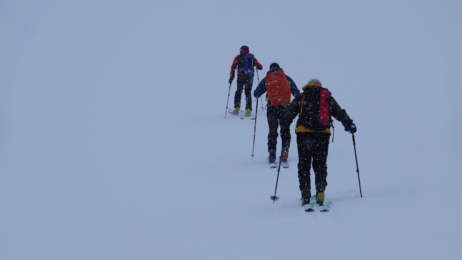 Les conditions du jour : neige, vent et zéro visibilité