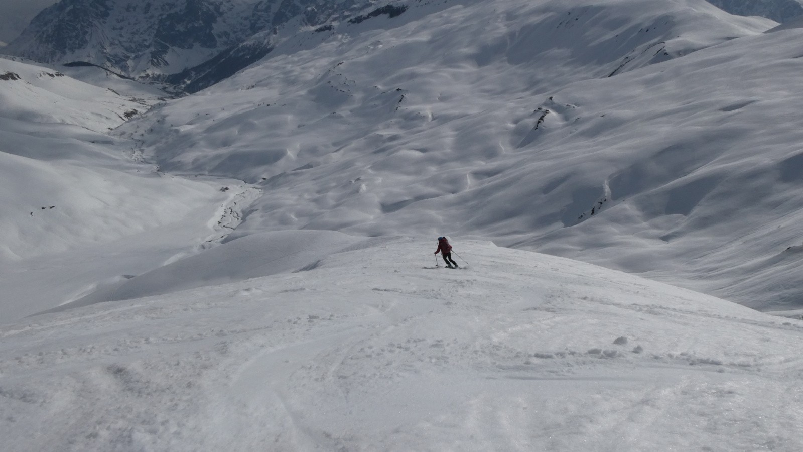 &nbsp;Descente sur la croupe S/E