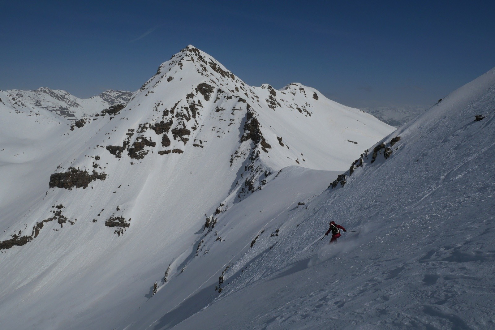 Dans la descente de la face nord&nbsp;