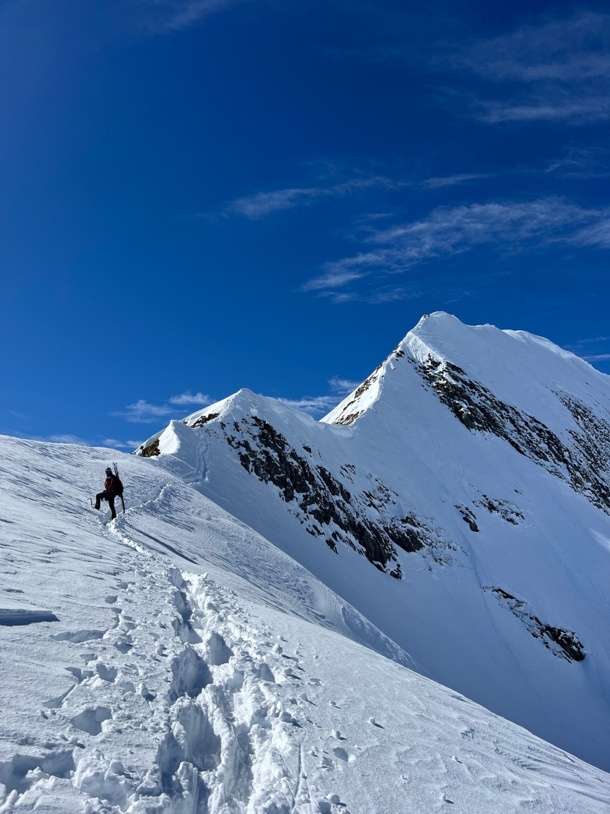 Peu après le début de l'arête