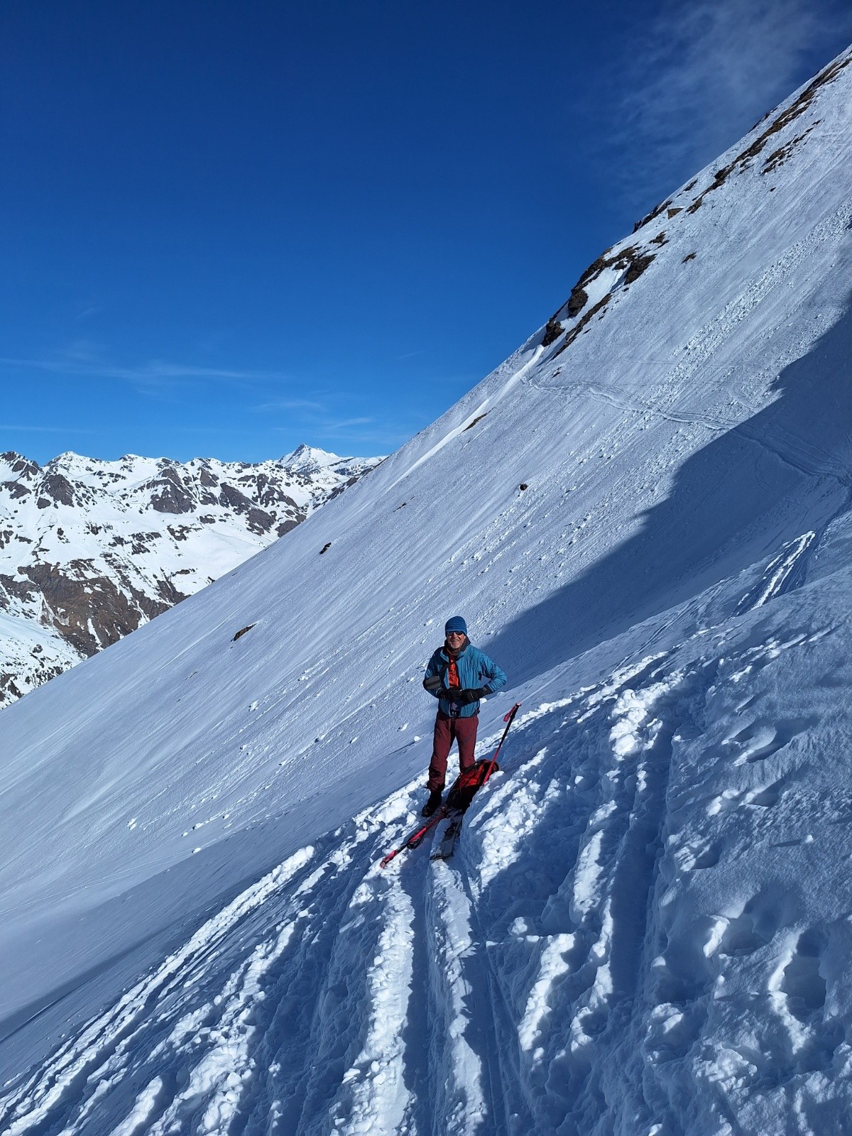2750m on chausse les peaux, après une traversée en neige dure&nbsp;