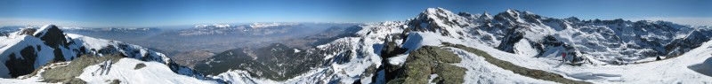 panorama du sommet Gd Colon : de Grenoble à Chambéry ... 360 degrès