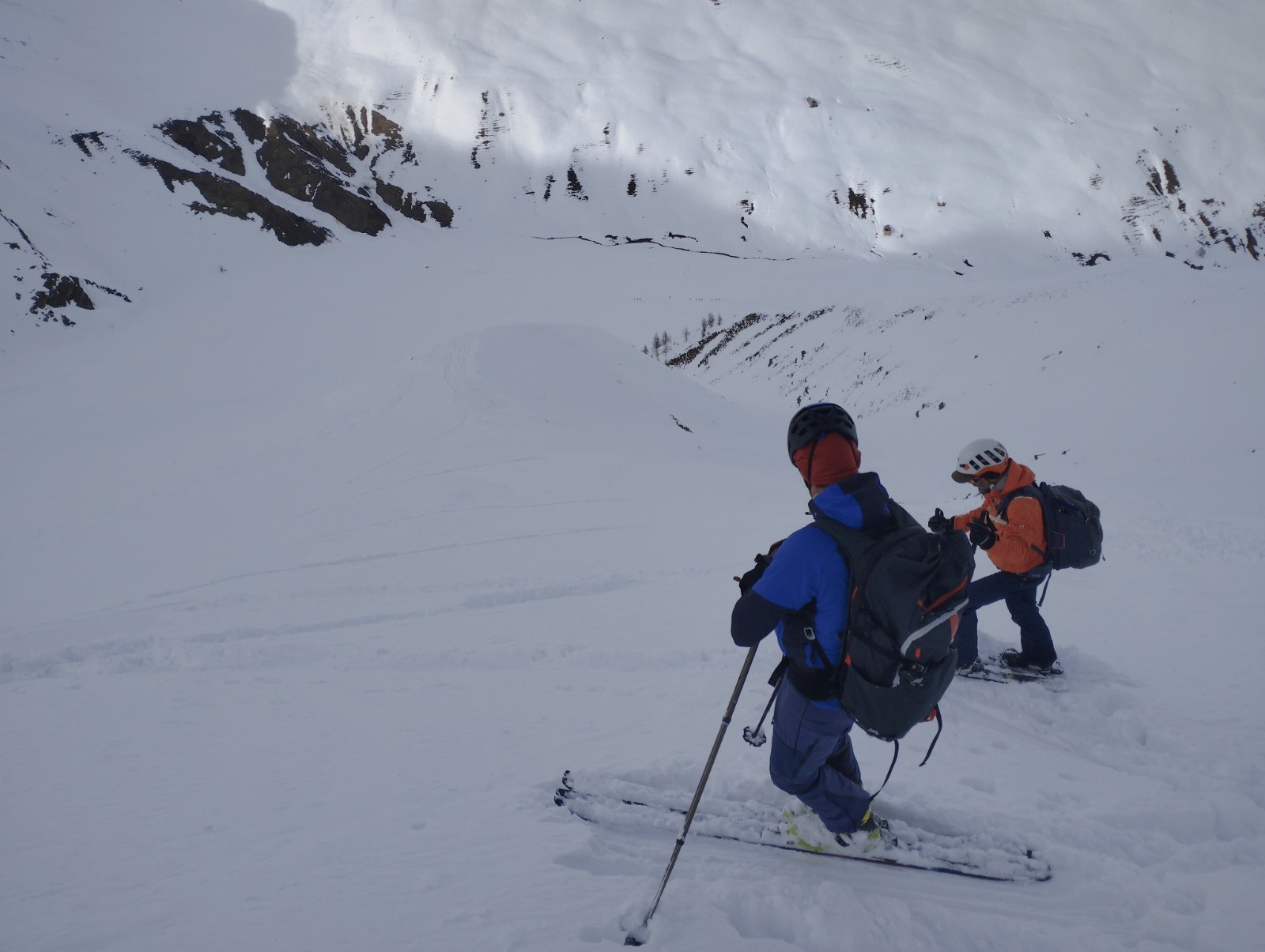 La petite face Nord en face du refuge, sous la crête d'Argentière&nbsp;