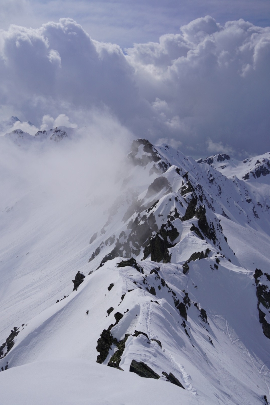 #3 l l'arete sommitale avec nos traces
