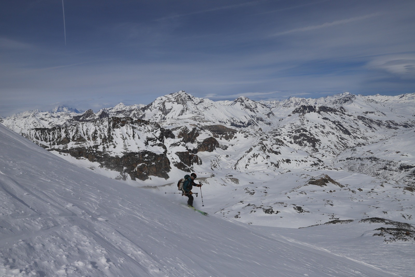 Ski en face de la Grande Casse