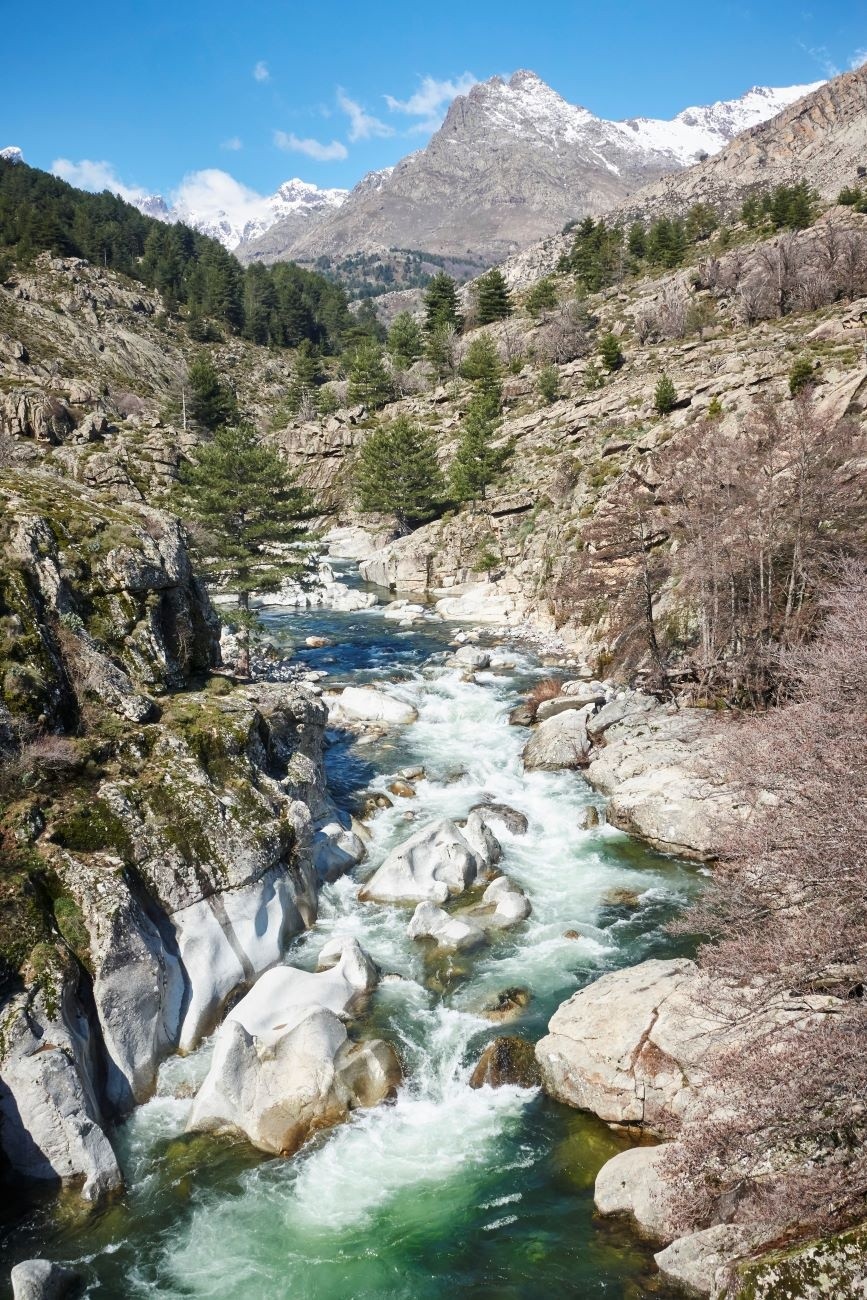&nbsp;Le cours supérieur du fleuve Golo, avec au fond le vallon du Viru (Tighiettu)