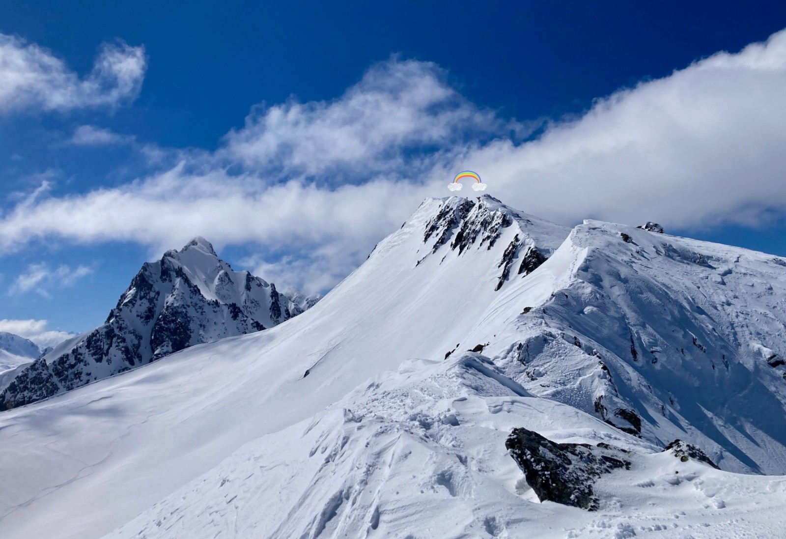 Le sourire sous l'arc en ciel au sommet des frettes. Merci Arnaud pour la photo !