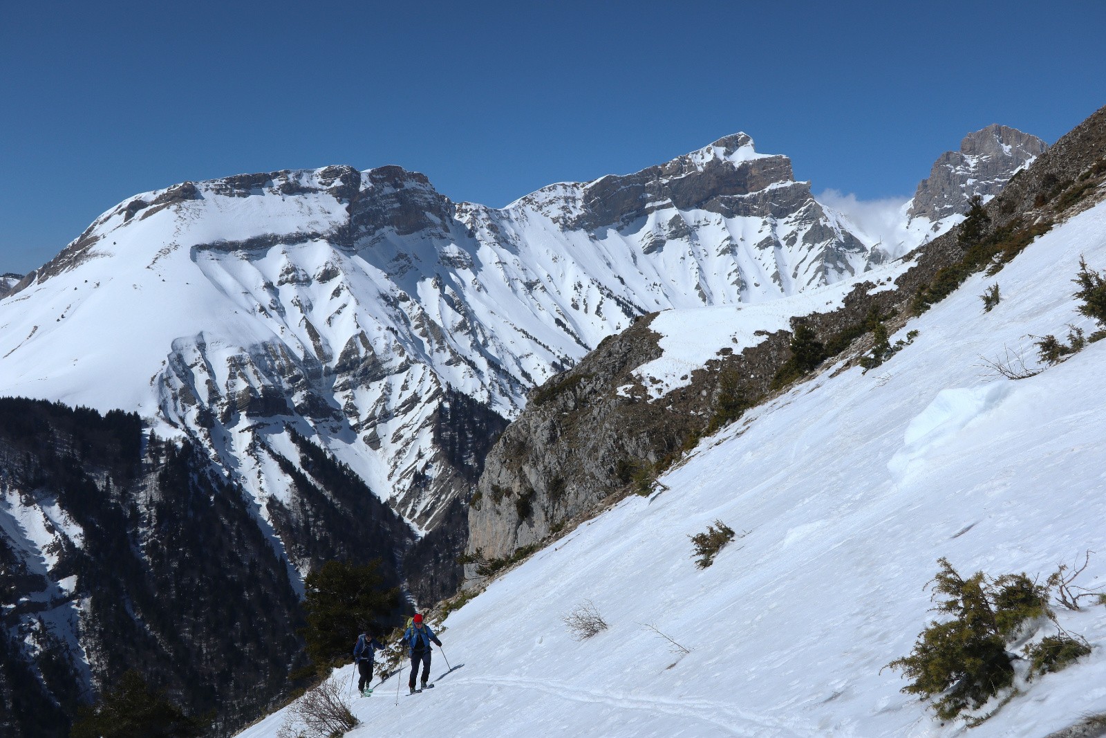 Remontée vers l'arête SE&nbsp;&nbsp;