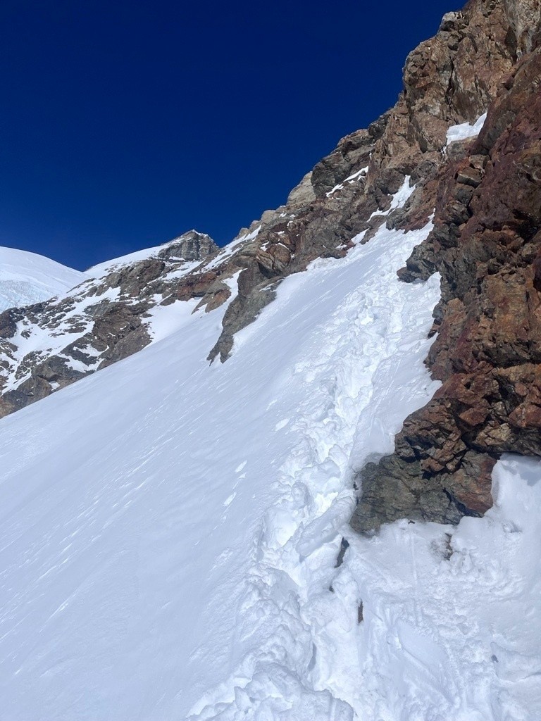 au départ du raidillon pour arriver sur l'arête