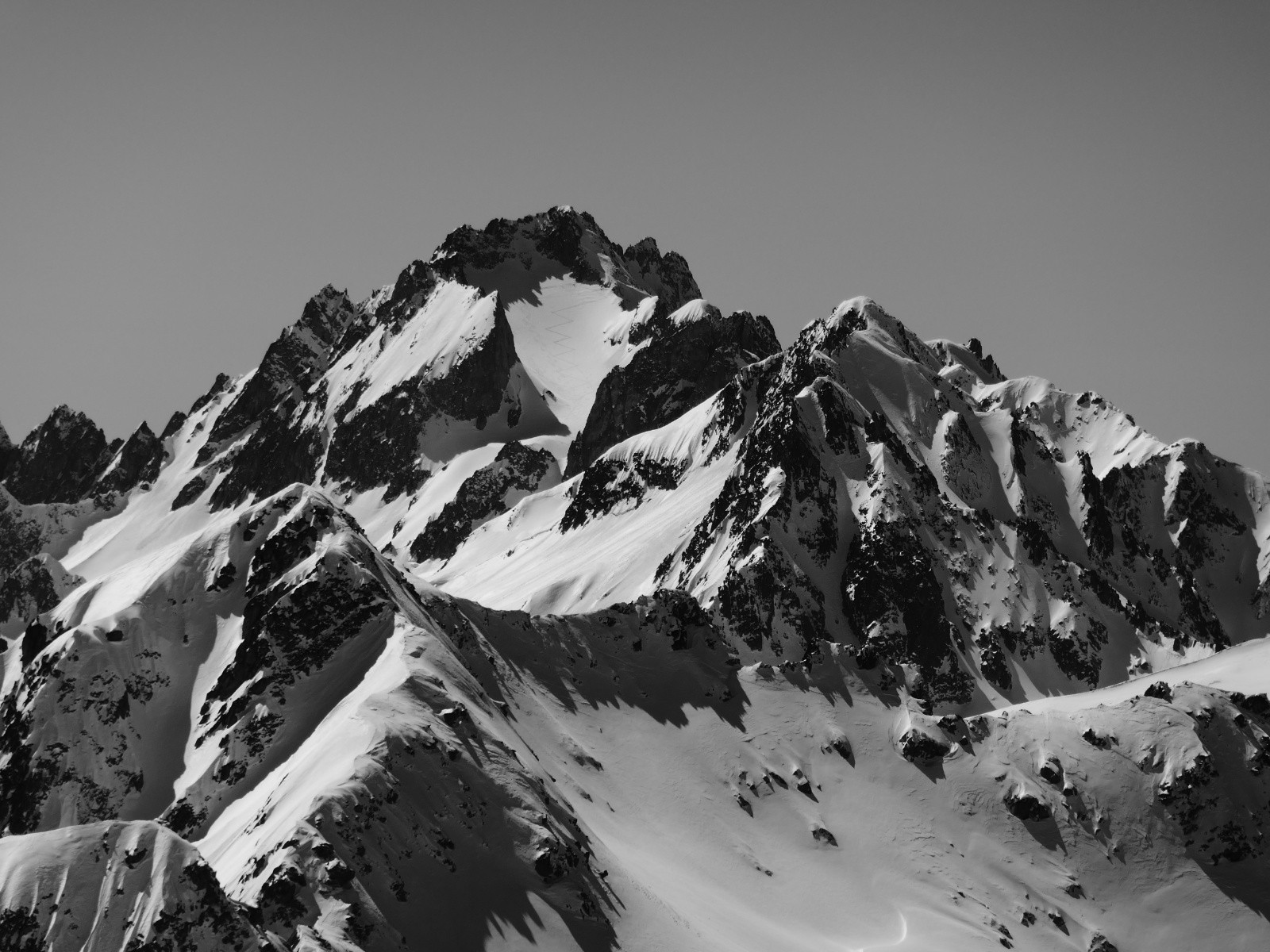 #25 Grand Pic de Lauzière tracé. Grand Pic de Lauzière tracé.