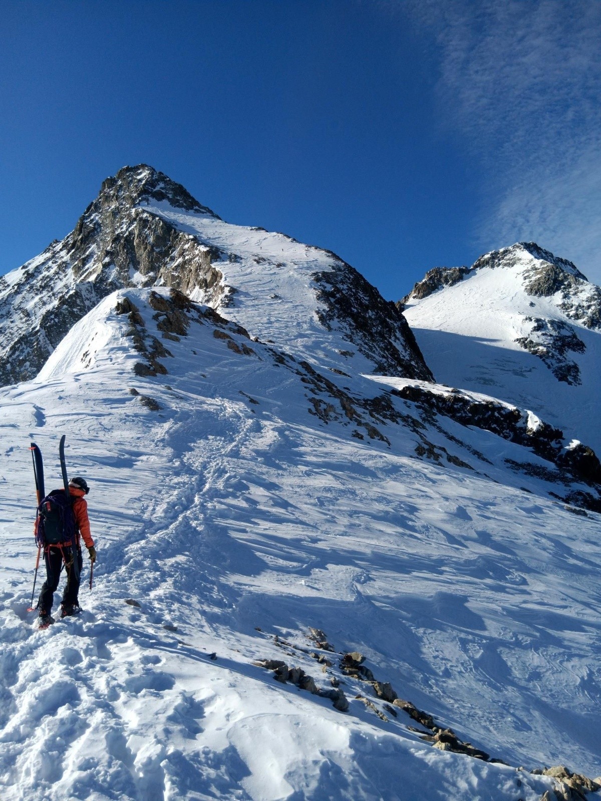 #4 J2 : Toto devant le Pic de Neige Cordier (3614m) J2 : Toto devant le Pic de Neige Cordier (3614m)