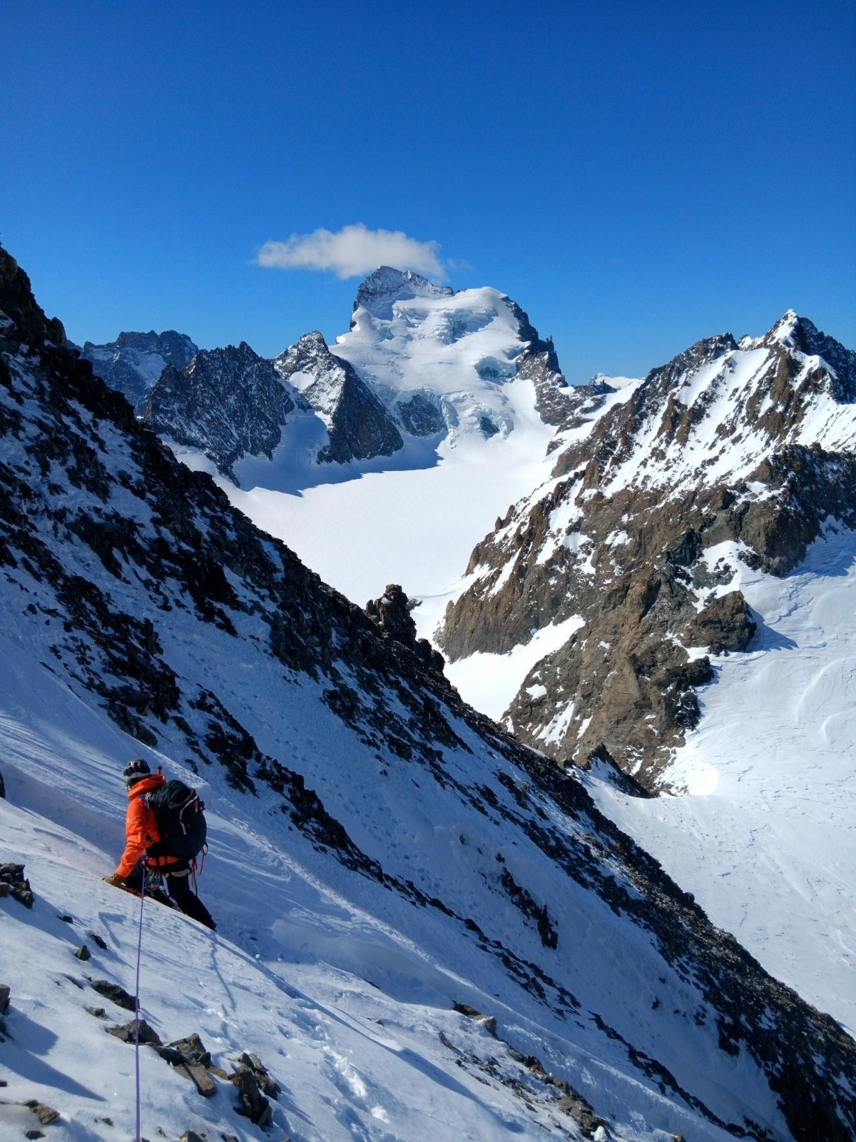 #6 J2 : Redescente du Pic de Neige Cordier, par le couloir où on se fera caillasser J2 : Redescente du Pic de Neige Cordier, par le couloir où on se fera caillasser
