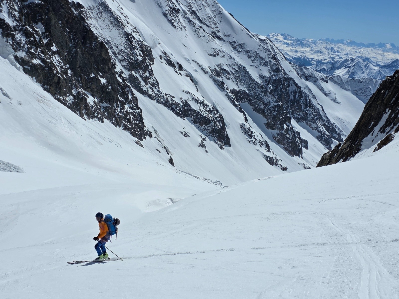 Descente sur le glacier de Tre la Tëte&nbsp;
