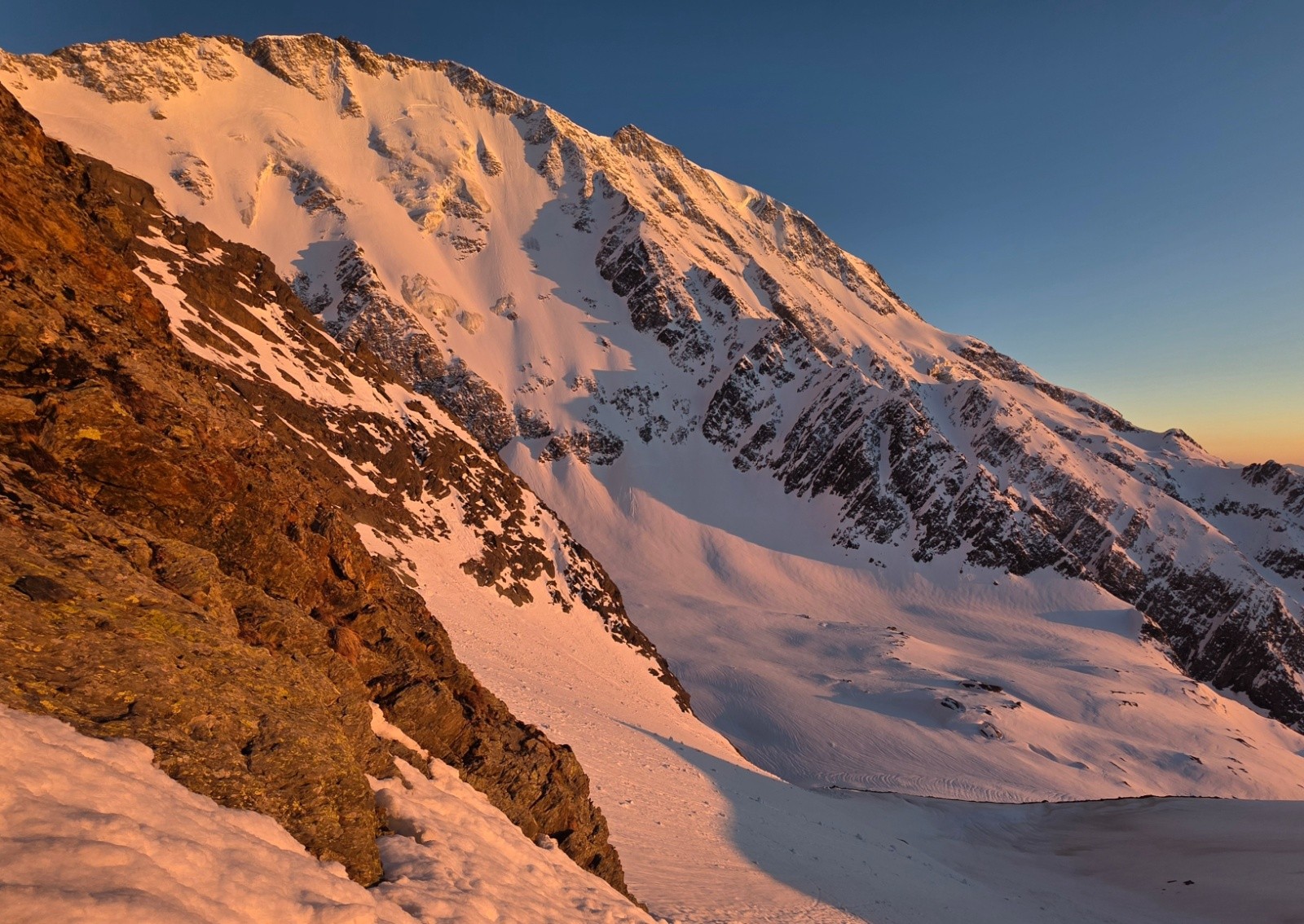 La Face Nord et l arête Metrier au coucher du soleil&nbsp;