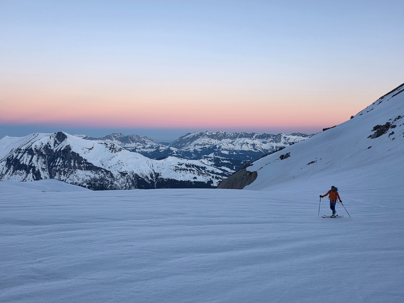Sur le plan glacier au petit matin avant d attaquer la face&nbsp;