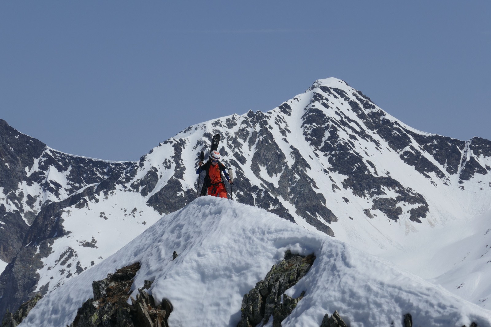 Summit sur fond de Rocher Blanc 
