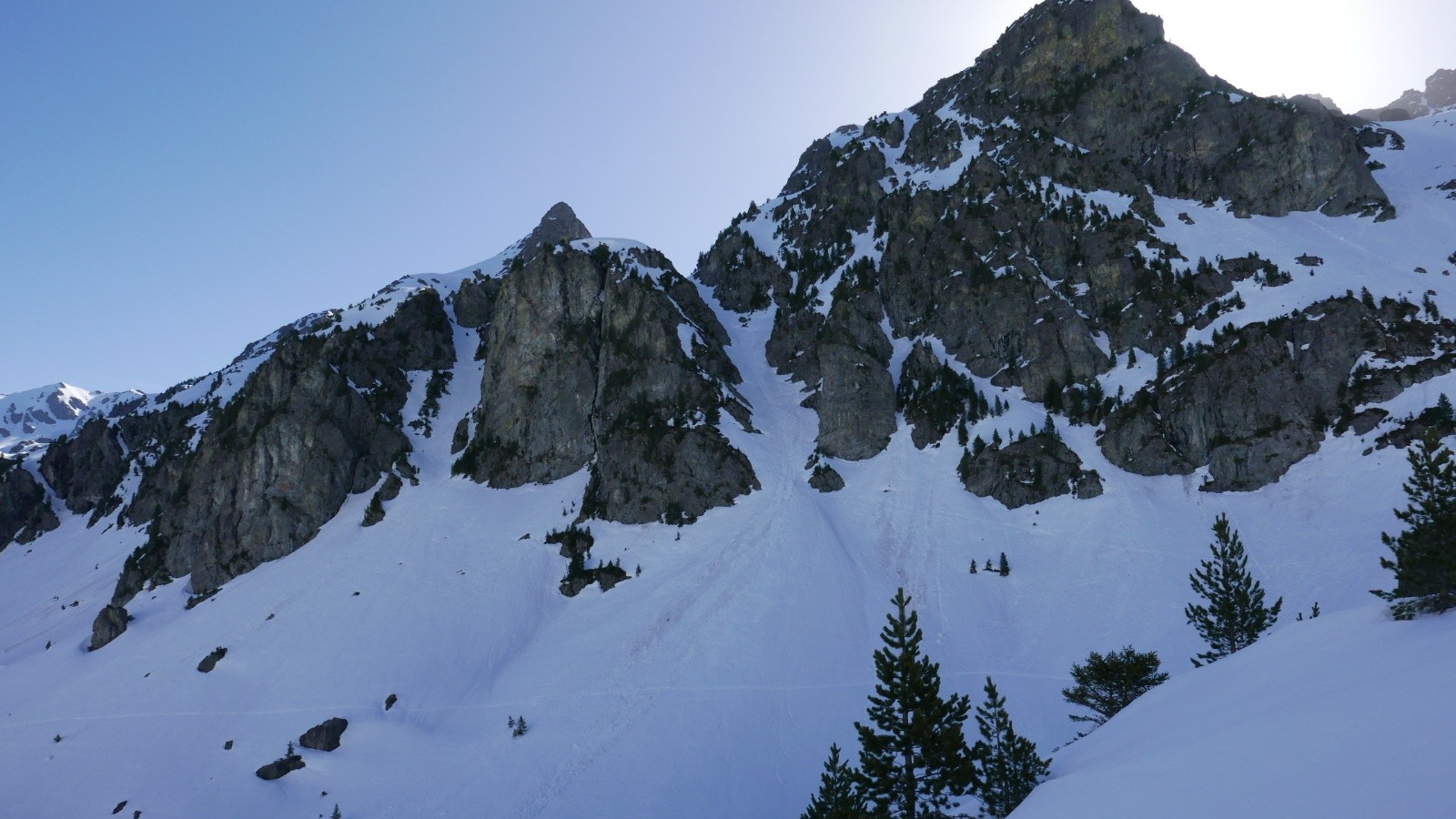 Couloir d'acces à la pointe de la grande Vaudaine